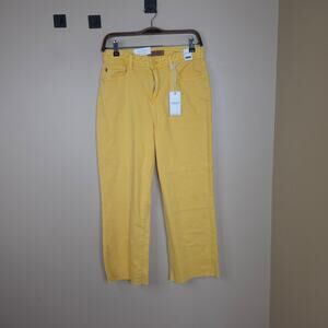Judy Blue High-Waist Garment-Dyed Braided Waistband Crop Wide-Leg Jeans Size 29